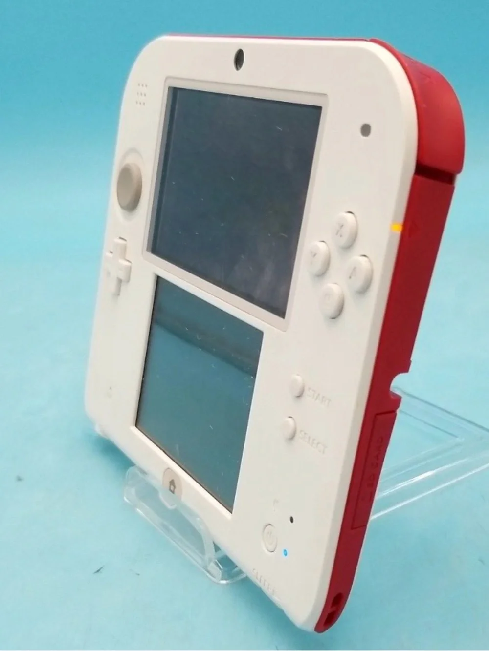 Nintendo 2DS White Handheld Console with Gray Charger and Game Card